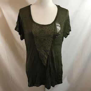 Madison & Berkeley army green short sleeve T with